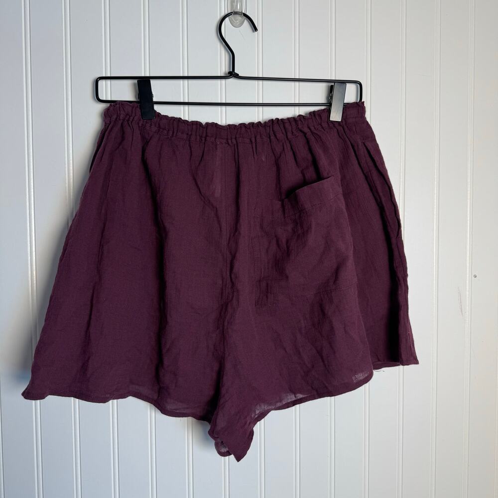 By Anthropolie Gauze Shorts Pull On  Purple 100% Cotton Women’s Size Medium - Picture 7 of 11